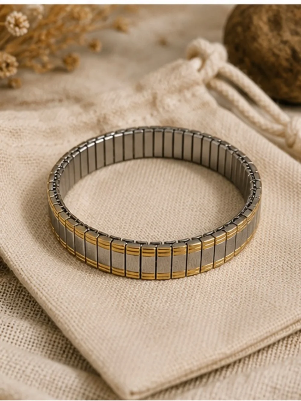 Designer Inspired Two-Tone Stretch Bracelet | Gold & Silver | 💦Waterproof